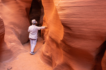 A woman in Antelope canyon 