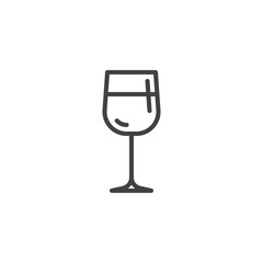 Glass of wine line icon. Champagne glass linear style sign for mobile concept and web design. Alcohol drink glass outline vector icon. Symbol, logo illustration. Pixel perfect vector graphics
