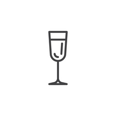 Champagne glass line icon. linear style sign for mobile concept and web design. Wine glass drink outline vector icon. Symbol, logo illustration. Pixel perfect vector graphics