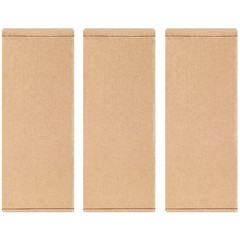 Cardboard boxes arranged in a row. Isolated on a white background.