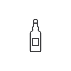 Beer bottle line icon. linear style sign for mobile concept and web design. Alcohol drink bottle outline vector icon. Symbol, logo illustration. Pixel perfect vector graphics
