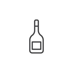 Whiskey bottle line icon. linear style sign for mobile concept and web design. Bottle of cognac outline vector icon. Symbol, logo illustration. Pixel perfect vector graphics