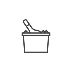 Champagne bucket line icon. linear style sign for mobile concept and web design. Bottle of champagne in an ice bucket outline vector icon. Symbol, logo illustration. Pixel perfect vector graphics