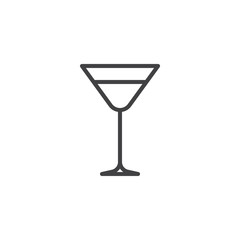 Cocktail glass line icon. Alcohol drink linear style sign for mobile concept and web design. Martini glass outline vector icon. Symbol, logo illustration. Pixel perfect vector graphics