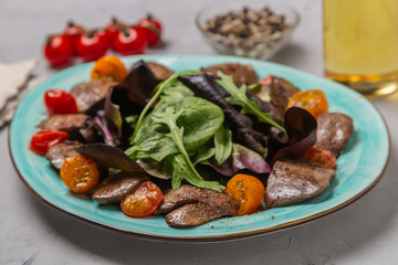 Chicken liver salad. 