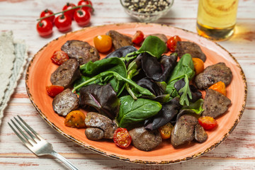 Chicken liver salad. 