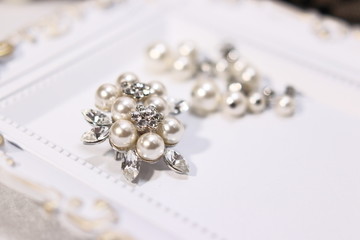 真珠のブローチとアクセサリー	