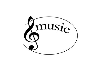 Logo music with treble clef