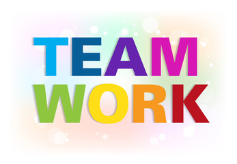 Colorful teamwork word