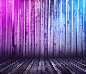 interior with neon lights