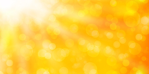 Orange abstract background with bokeh. Vector illustration