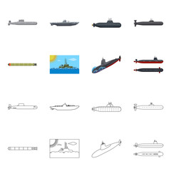 Vector design of war  and ship icon. Set of war  and fleet vector icon for stock.