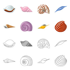 Vector illustration of animal and decoration sign. Collection of animal and ocean stock symbol for web.