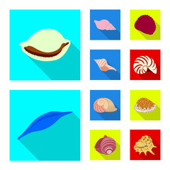 Vector design of animal and decoration logo. Collection of animal and ocean stock symbol for web.