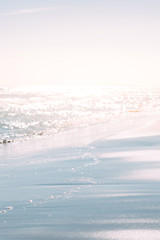 Summer sand beach and seashore waves background