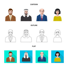 Isolated object of hairstyle and profession  icon. Set of hairstyle and character  stock vector illustration.