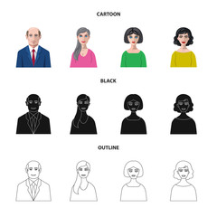 Vector design of hairstyle and profession  symbol. Set of hairstyle and character  stock symbol for web.