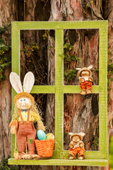 Easter rabbit family gathering