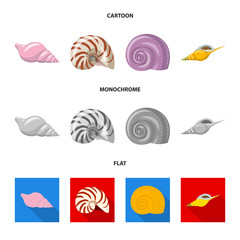 Vector illustration of animal and decoration sign. Collection of animal and ocean stock vector illustration.