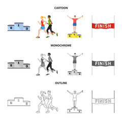 Vector illustration of sport  and winner logo. Set of sport  and fitness  stock symbol for web.