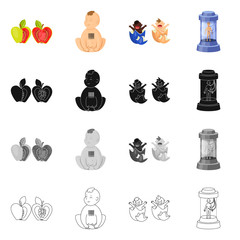 Vector illustration of test and synthetic icon. Collection of test and laboratory stock symbol for web.