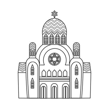 black and white synagogue building clip art preview