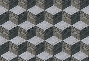 seamless 3D volume cubic pattern