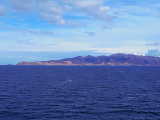 海上より望む津軽半島