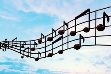Music notes isolated on  background