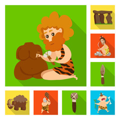 Isolated object of evolution  and prehistory icon. Set of evolution  and development  stock symbol for web.