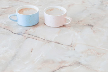 cup of coffee on marble table