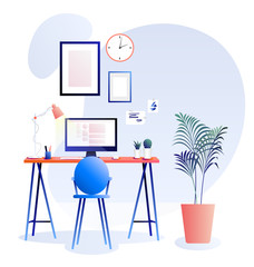 Workplace vector background. Trends illustration