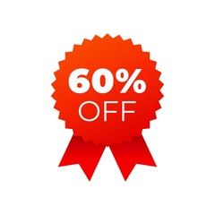 Red award medals symbol on white background