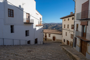 Fototapeta na wymiar The streets of the medieval village of Morella