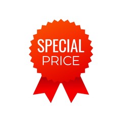 Red award medals symbol on white background