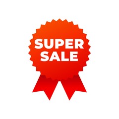 Red award medals symbol on white background