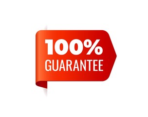 Red Vector Banner Ribbon on white background, left bookmark.
