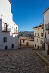 Fototapeta na wymiar The streets of the medieval village of Morella