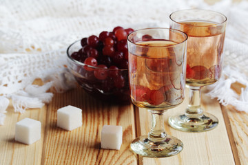 Russian homemade liquor with vodka and cranberry