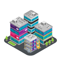 Obraz premium A vector illustration of modern art office building. Isometric Office set