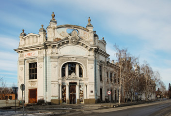 old crumbling historical building of the early 20th century