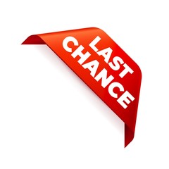 Red Vector Banner Ribbon on white background, corner ribbon.