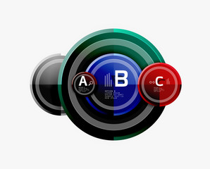 Circle geometric abstract background template for web banner, business presentation, branding, wallpaper