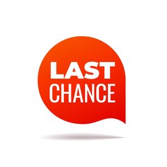 Red Vector Banner speech bubble on white background.