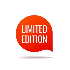 Red Vector Banner speech bubble on white background.