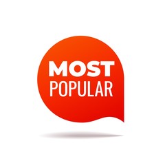 Red Vector Banner speech bubble on white background.