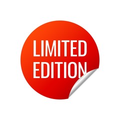 Red Vector Banner Sticker on white background.