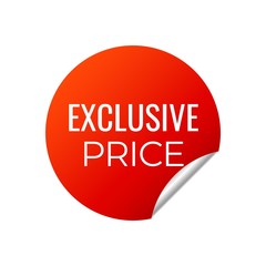 Red Vector Banner Sticker on white background.