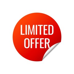 Red Vector Banner Sticker on white background.