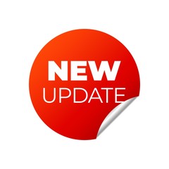 Red Vector Banner Sticker on white background.